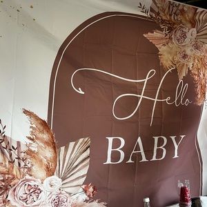 Baby shower banner huge to hang up perfect neutral colors or a boho theme